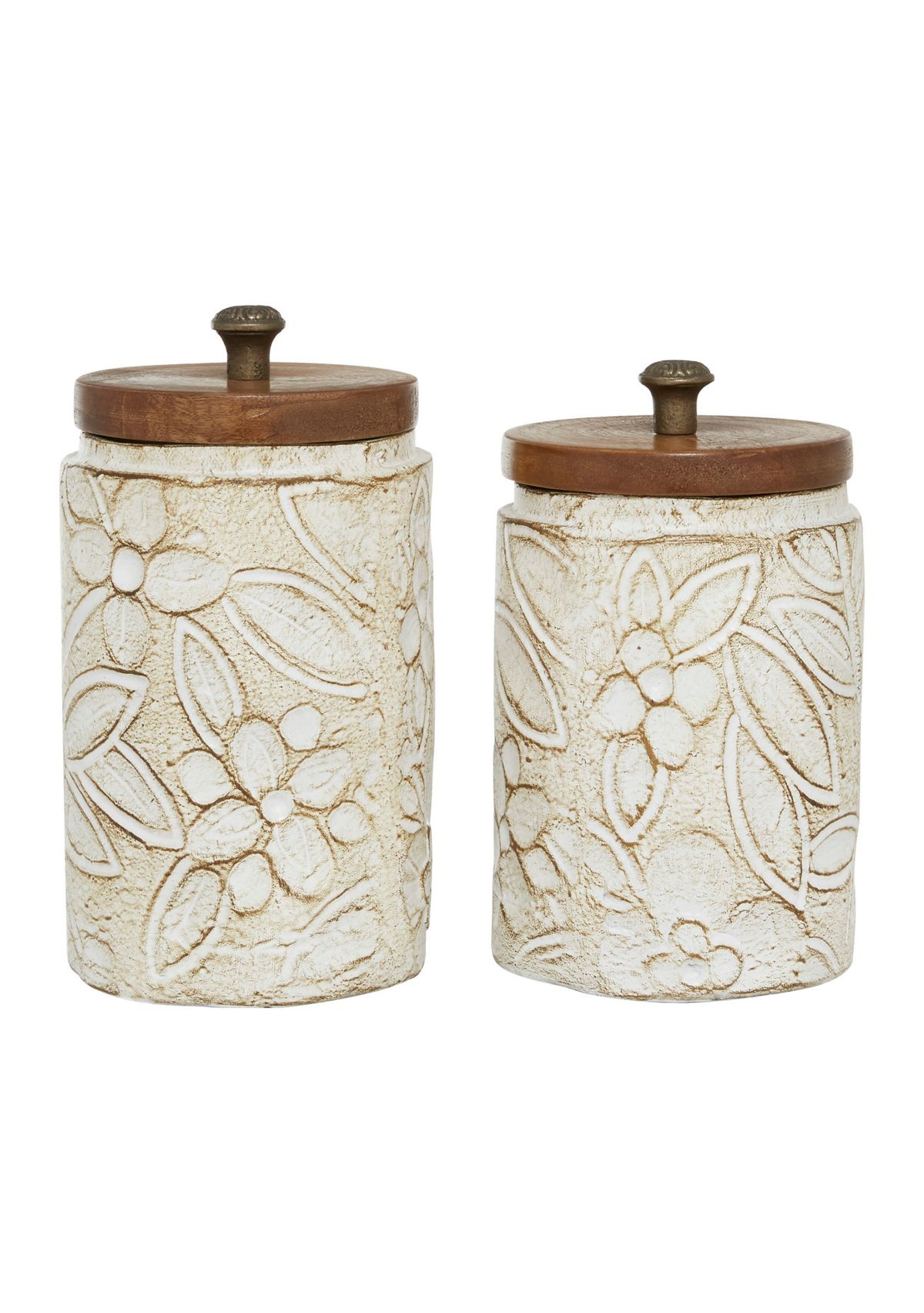 Farmhouse Ceramic Decorative Jars - Set of 2