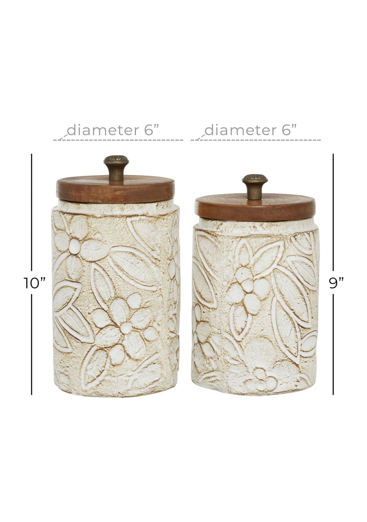 Farmhouse Ceramic Decorative Jars - Set of 2