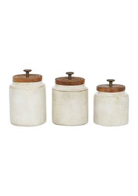 Country Cottage Ceramic Decorative Jars - Set of 3