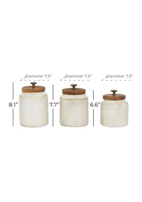 Country Cottage Ceramic Decorative Jars - Set of 3