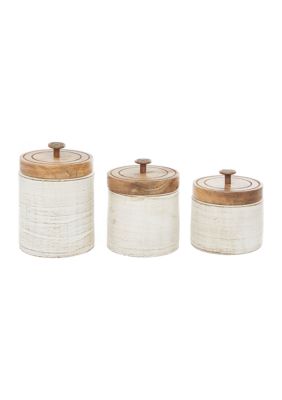 Country Cottage Ceramic Decorative Jars - Set of 3