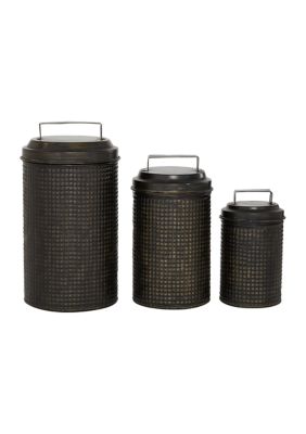 Farmhouse Metal Canisters - Set of 3