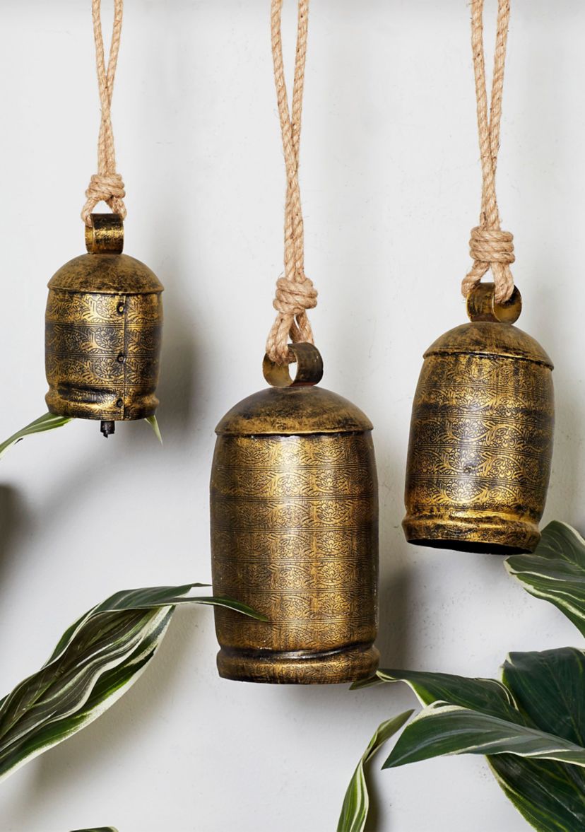 Rustic Metal Decorative Cow Bell - Set of 3
