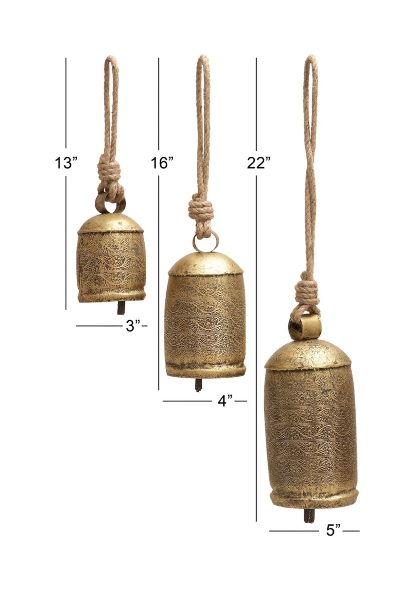 Rustic Metal Decorative Cow Bell - Set of 3