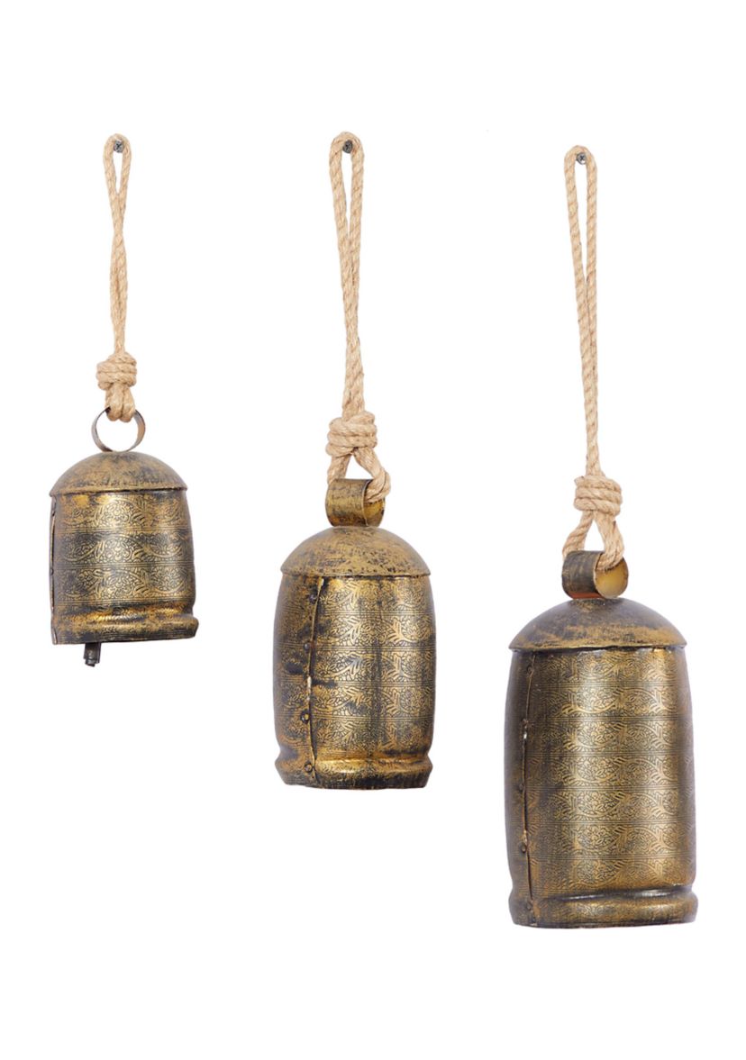 Rustic Metal Decorative Cow Bell - Set of 3