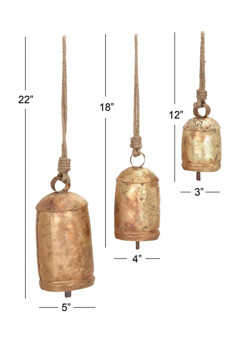 Rustic Metal Decorative Cow Bell - Set of 3