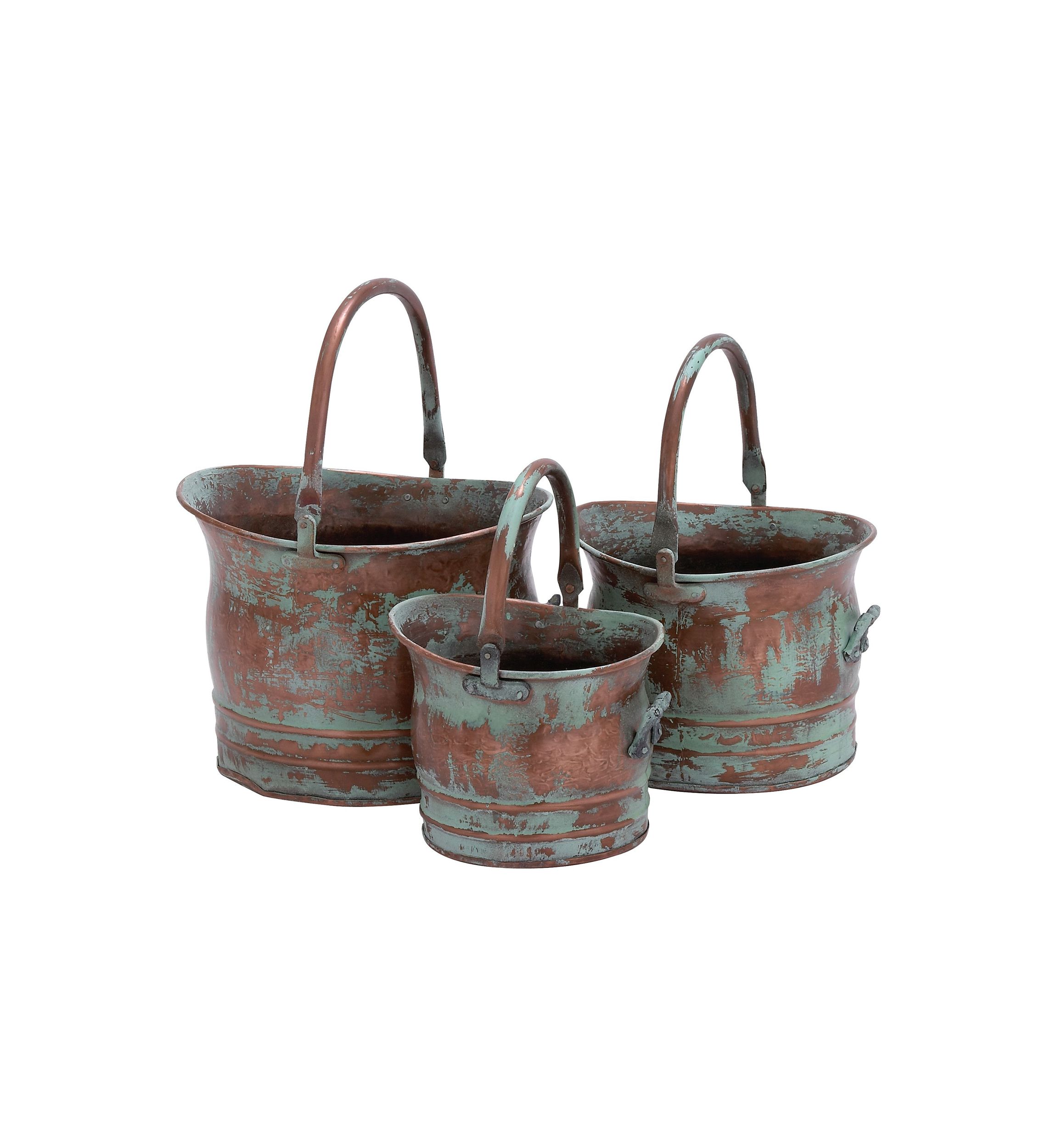 Rustic Metal Planter - Set of 3