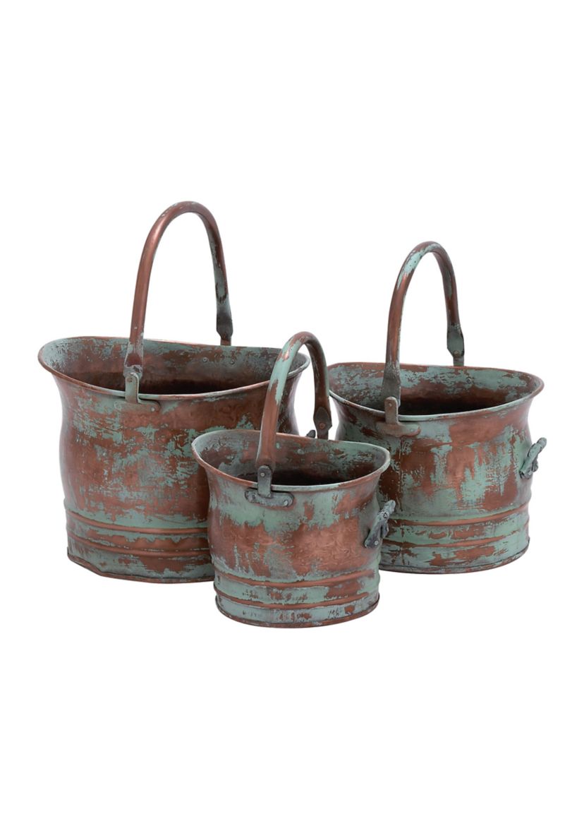 Rustic Metal Planter - Set of 3