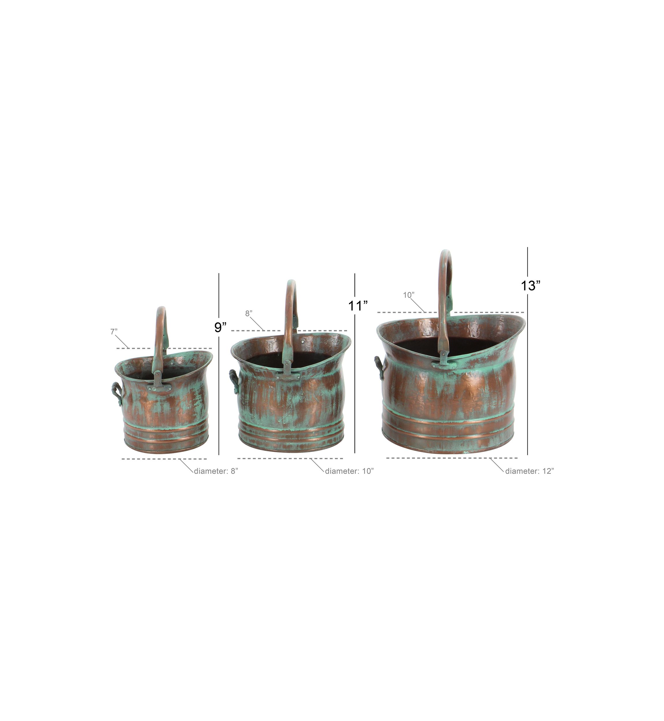 Rustic Metal Planter - Set of 3