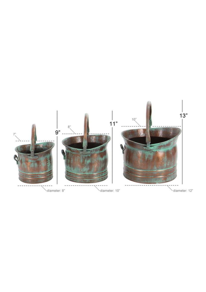 Rustic Metal Planter - Set of 3