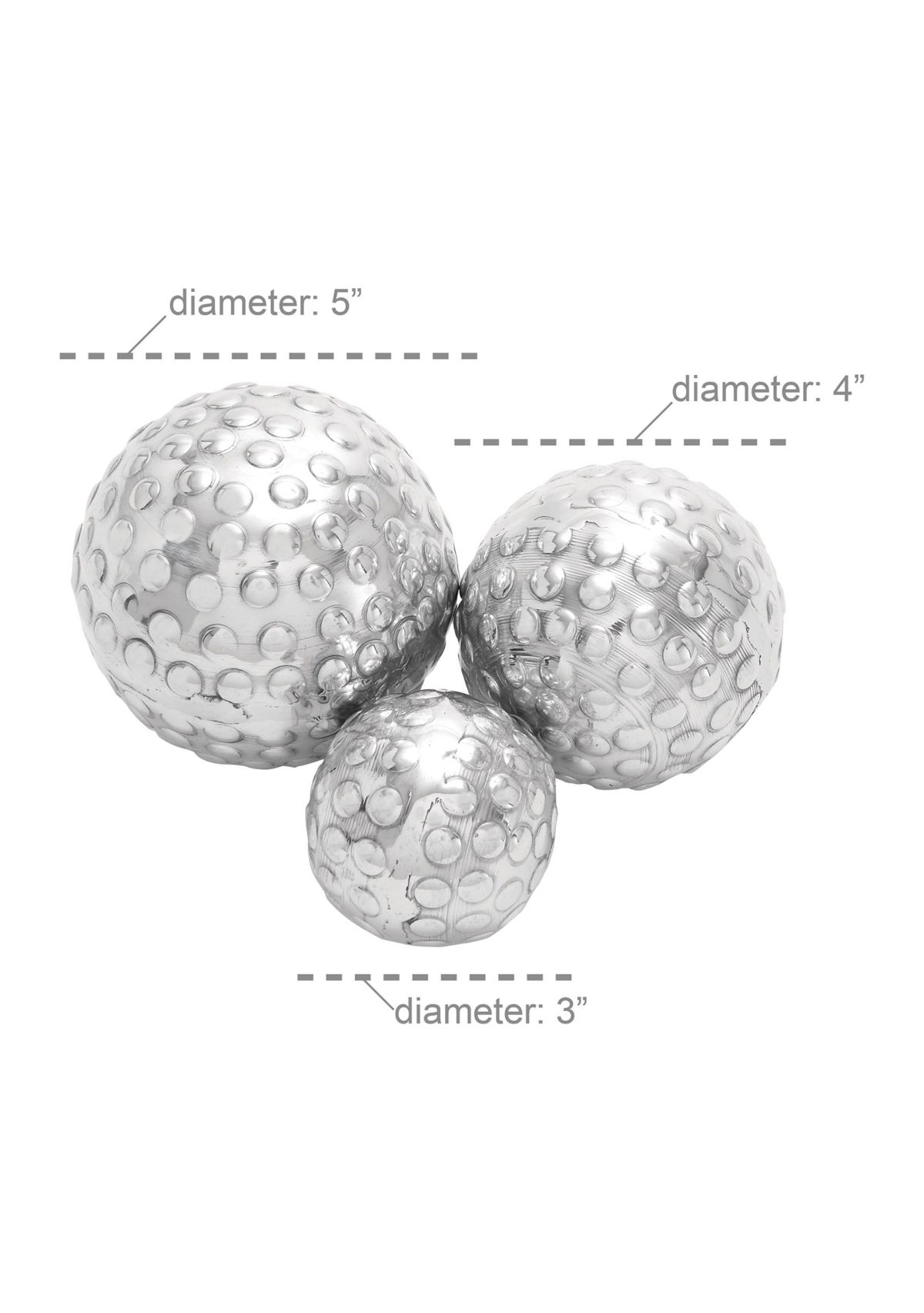 Glam Aluminum Metal Orbs & Vase Filler - Set of 3