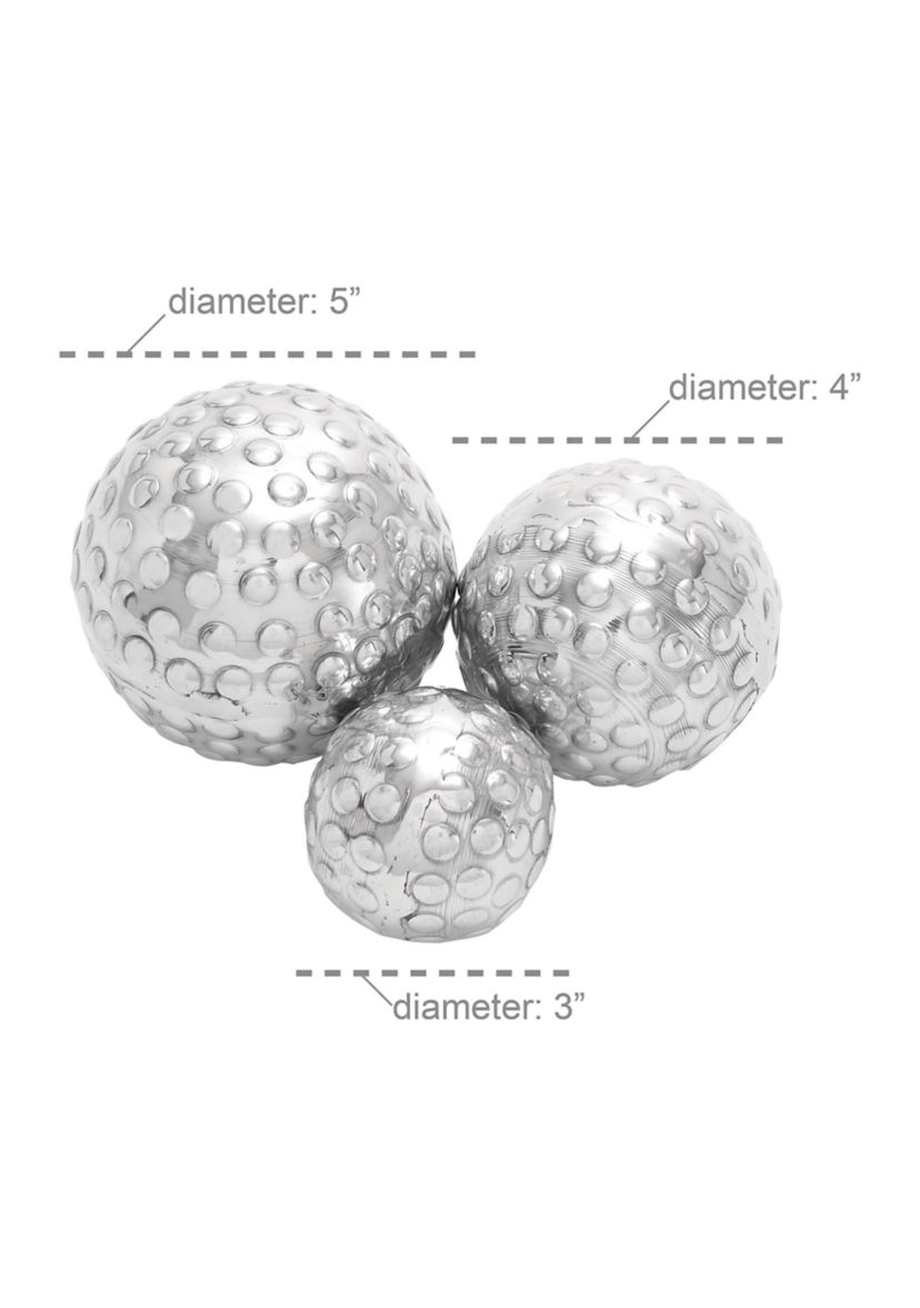 Glam Aluminum Metal Orbs & Vase Filler - Set of 3