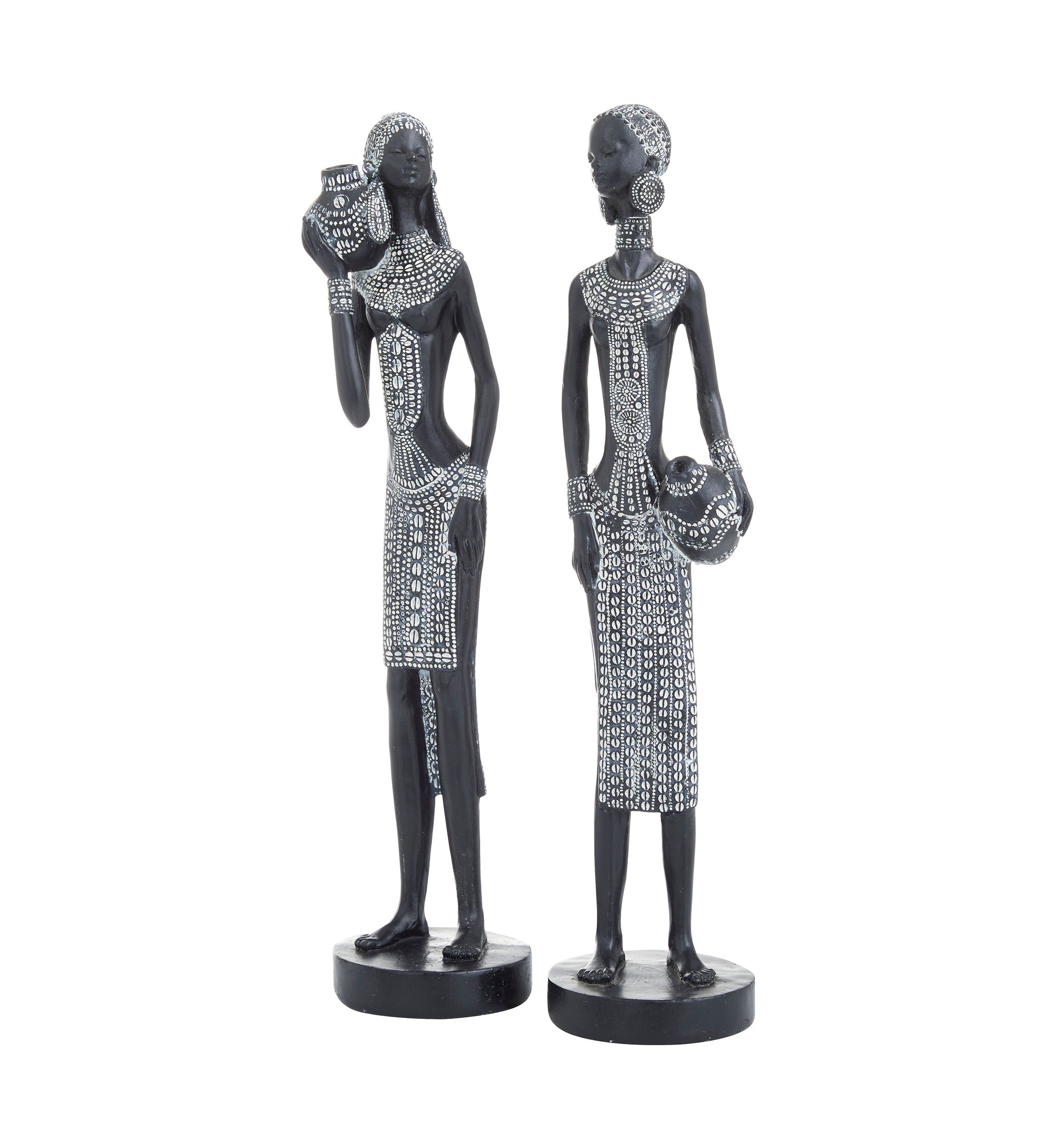 Eclectic Polystone Sculpture - Set of 2