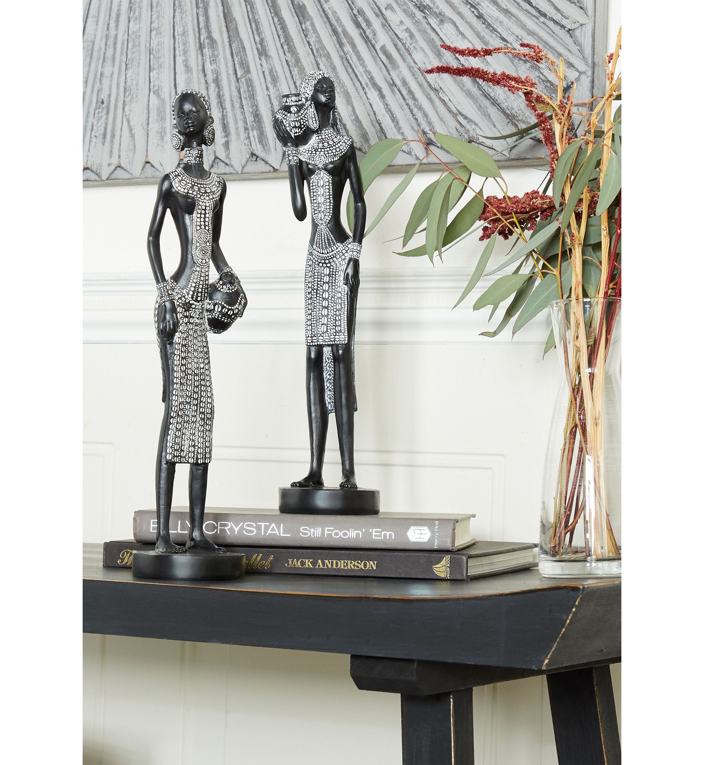 Eclectic Polystone Sculpture - Set of 2