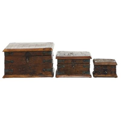 Rustic Reclaimed Wood Box - Set of 3