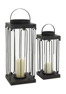 Contemporary Metal Candle Lantern - Set of 2