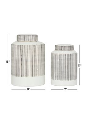 Modern Ceramic Decorative Jars - Set of 2