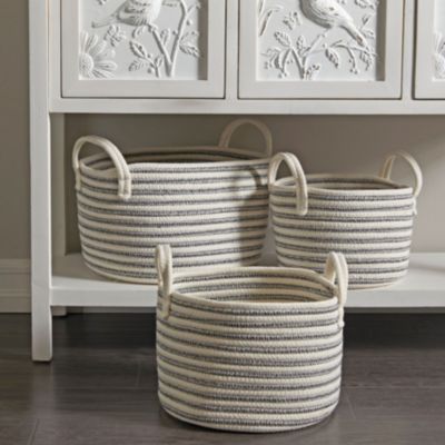 Coastal Cotton Fabric Storage Basket