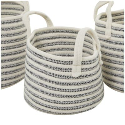 Coastal Cotton Fabric Storage Basket