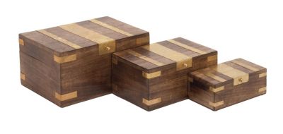 Traditional Mango Wood Box - Set of 3