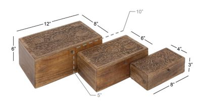 Rustic Mango Wood Box - Set of 3