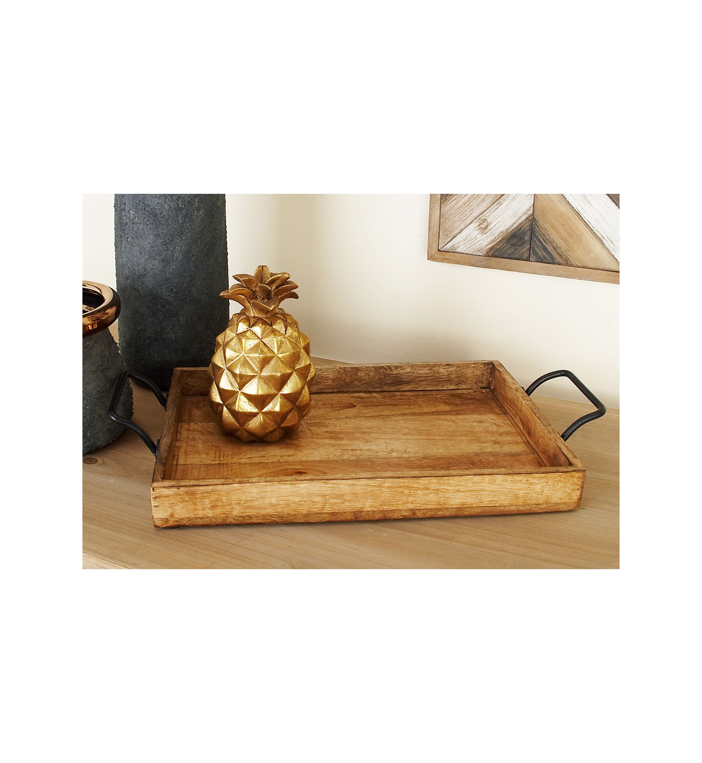 Rustic Mango Wood Tray - Set of 3