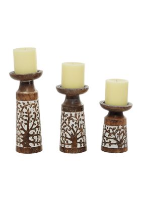 Coastal Mango Wood Candle Holder