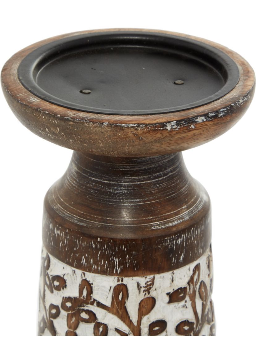 Coastal Mango Wood Candle Holder - Set of 3