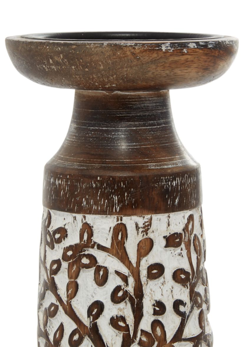 Coastal Mango Wood Candle Holder - Set of 3