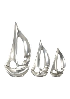 Coastal Aluminum Metal Sculpture - Set of 3