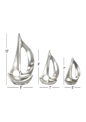 Coastal Aluminum Metal Sculpture - Set of 3