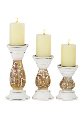 Farmhouse Wood Candle Holder - Set of 3