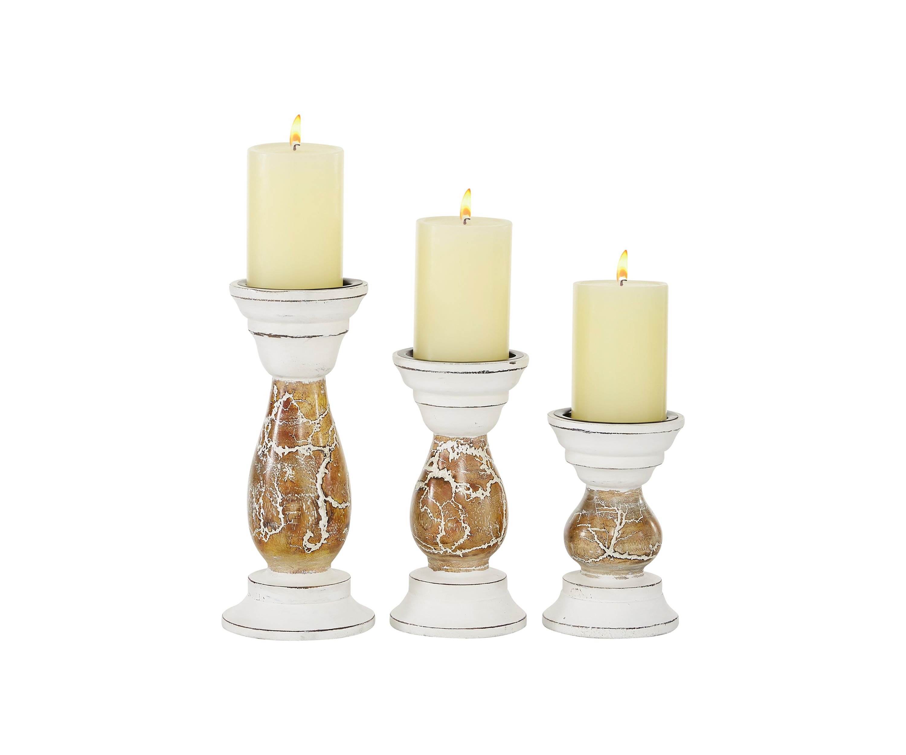 Farmhouse Wood Candle Holder - Set of 3