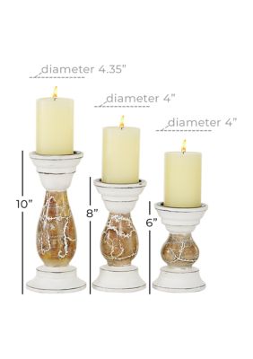 Farmhouse Wood Candle Holder - Set of 3