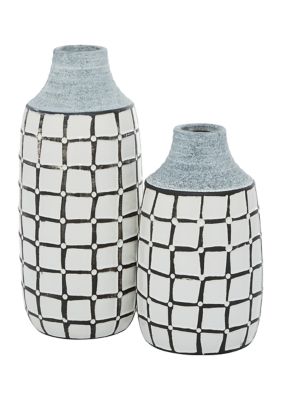 Coastal Ceramic Vase - Set of 2