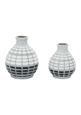 Coastal Ceramic Vase - Set of 2