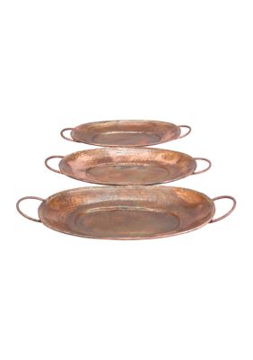 Rustic Metal Tray - Set of 3