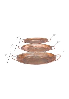 Rustic Metal Tray - Set of 3