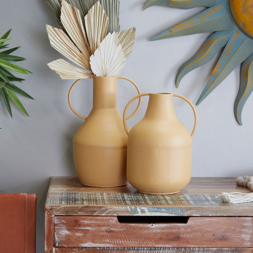Modern Metal Vase - Set of 2