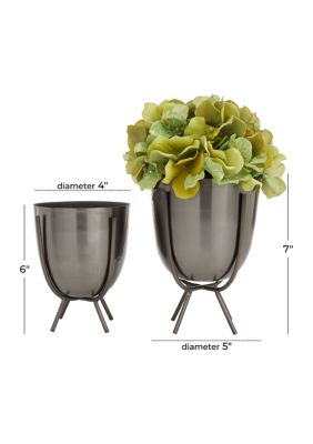 Contemporary Metal Planter - Set of 2