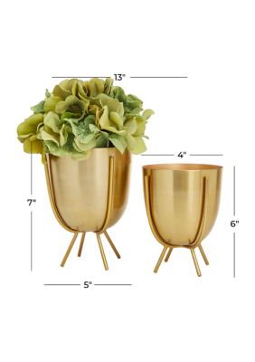 Contemporary Metal Planter - Set of 2