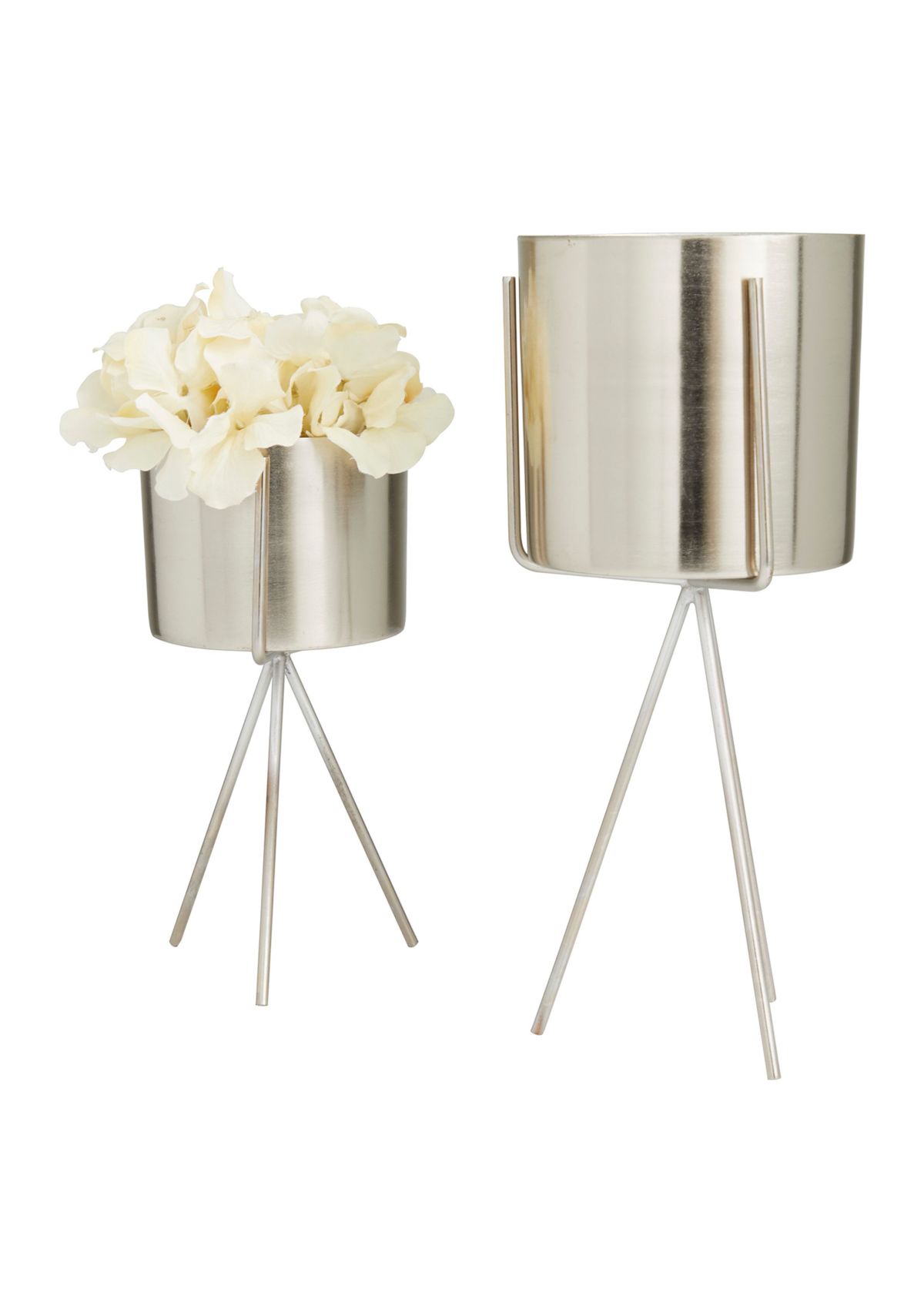 Contemporary Metal Planter - Set of 2