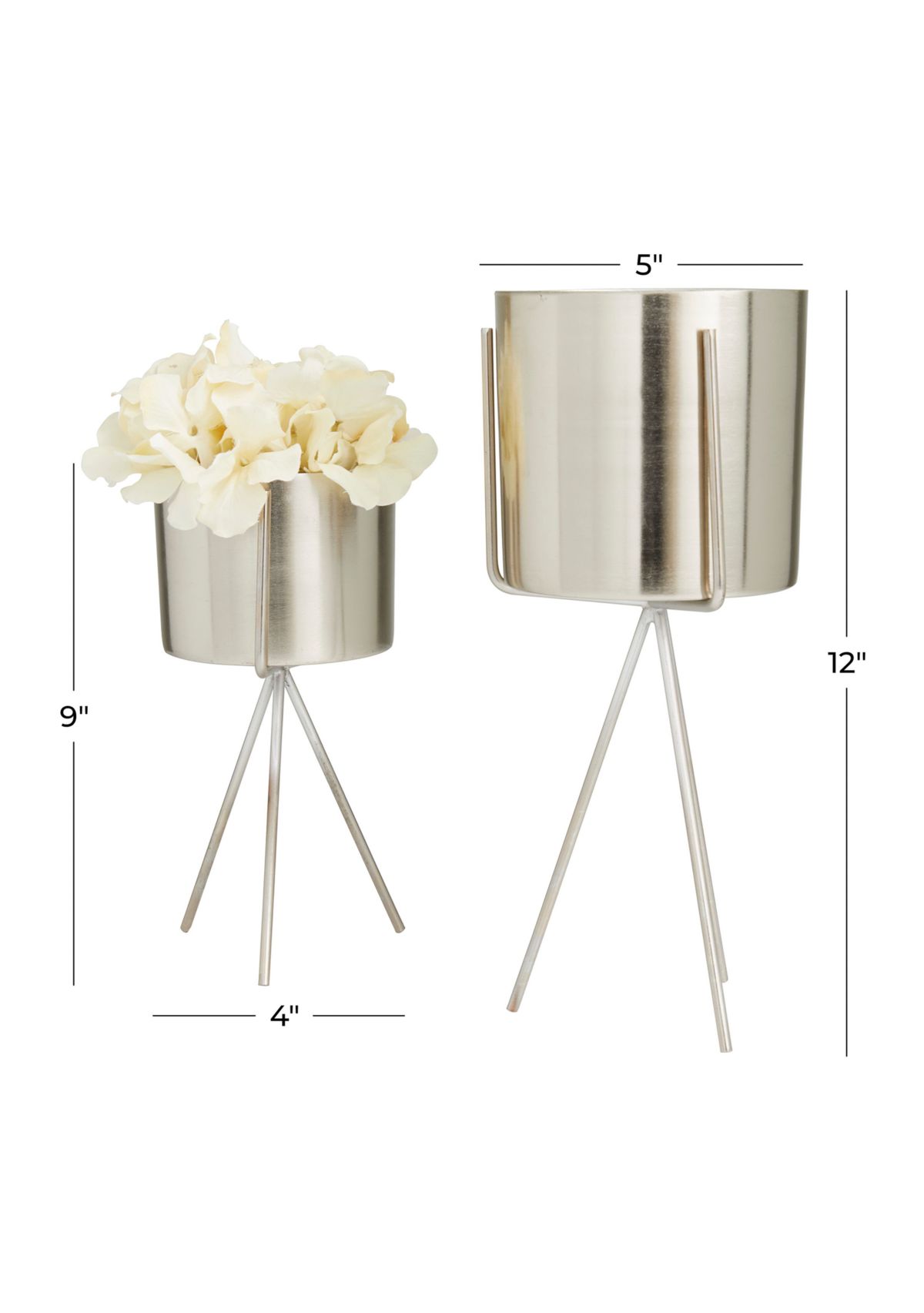 Contemporary Metal Planter - Set of 2