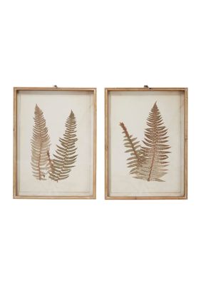 Vintage Wood Framed Wall Art - Set of 2