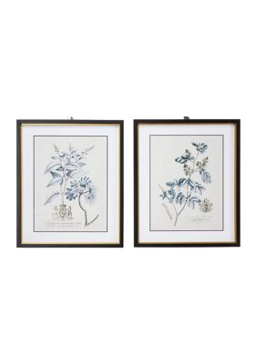 Vintage Wood Framed Wall Art - Set of 2