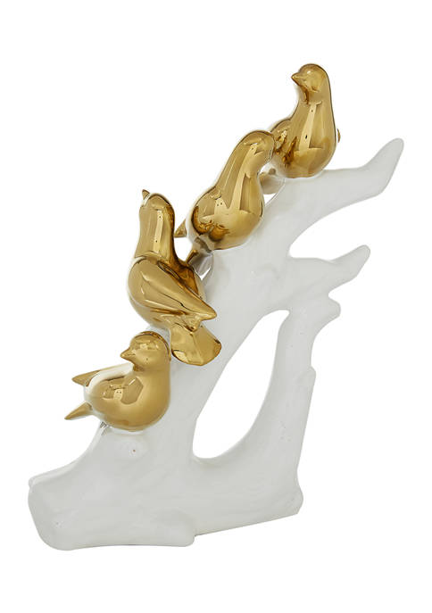Monroe Lane Glam Style Porcelain Bird-Inspi Sculpture