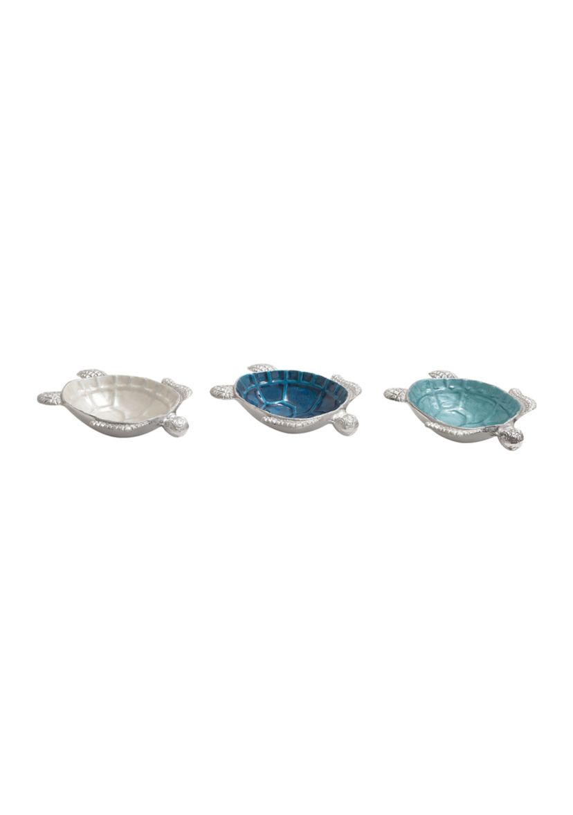 Coastal Aluminum Metal Serving Bowl - Set of 3