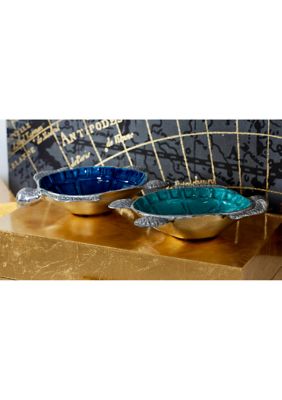 Coastal Aluminum Metal Serving Bowl - Set of 3