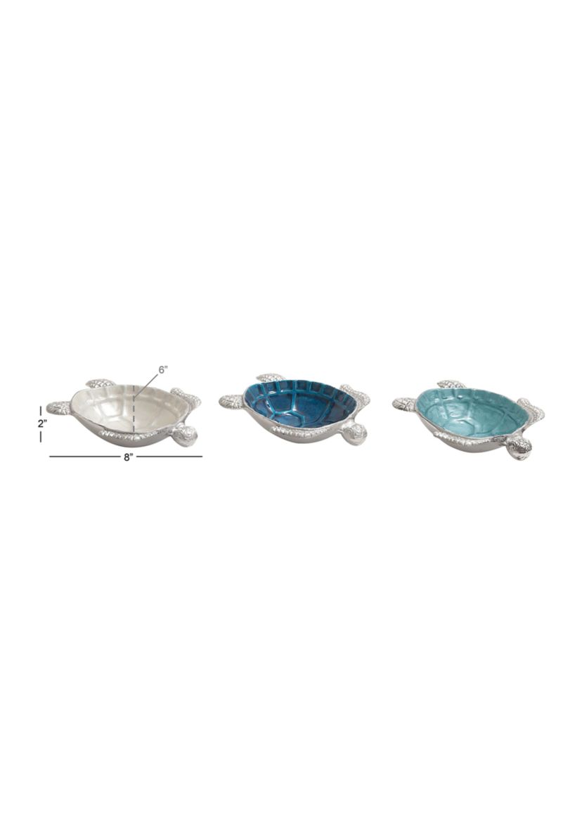Coastal Aluminum Metal Serving Bowl - Set of 3
