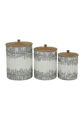 Farmhouse Metal Decorative Jars - Set of 3